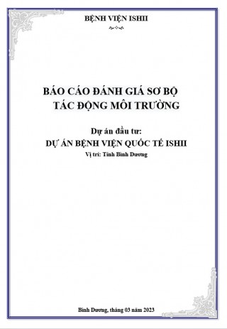 Báo cáo đánh giá tác động môi trường dự án đầu tư Bệnh viện quốc tế Ishii