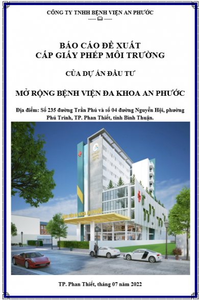 Báo cáo đề xuất cấp giấy phép môi trường của dự án đầu tư mở rộng bệnh viện đa khoa