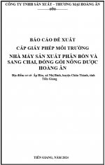 Báo cáo đề xuất cấp giấy phép môi trường Nhà máy sản xuất phân bón