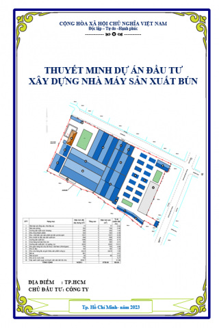 Dự án đầu tư nhà máy sản xuất thực phẩm tươi từ bột gạo