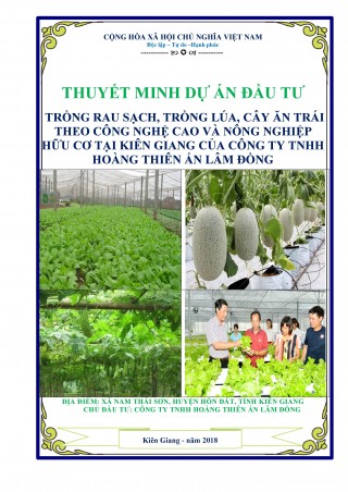 Dự án đầu tư trang trai trồng rau sạch công nghệ cao