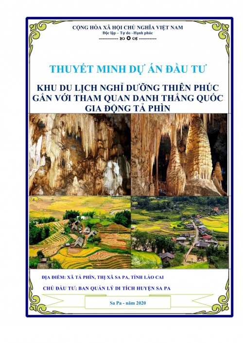 Lập dự án đầu tư khu du lịch sinh thái tham quan hang động tả phìn