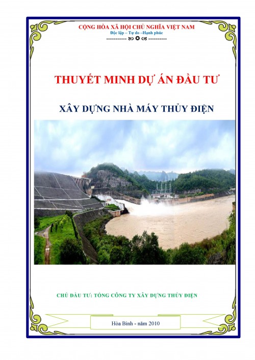 Thuyết minh dự án đầu tư nhà máy thủy điện