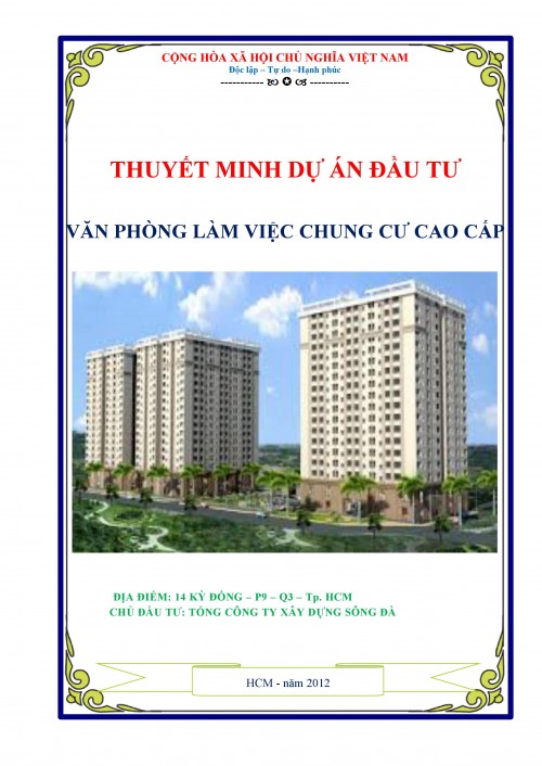 Thuyết minh dự án đầu tư nhà văn phòng và chung cư cao cấp