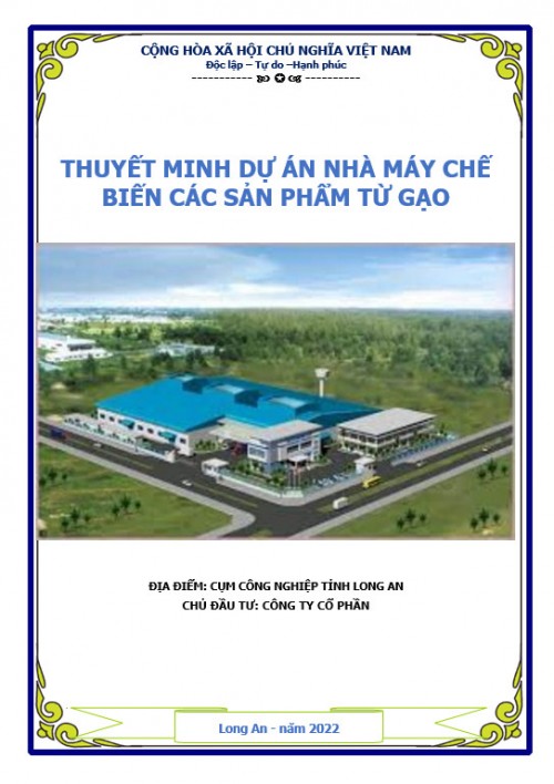 Thuyết minh dự án xây dựng nhà máy xay xát lúa gạo tỉnh Long An