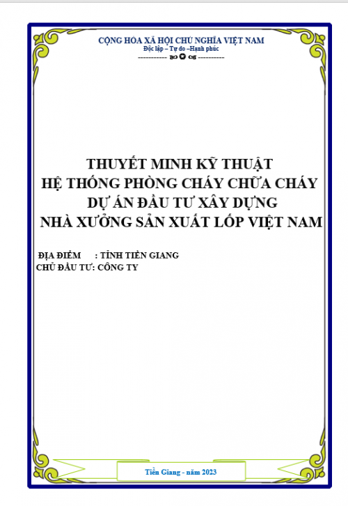 Thuyết minh PCCC nhà xưởng sản xuất mới nhất